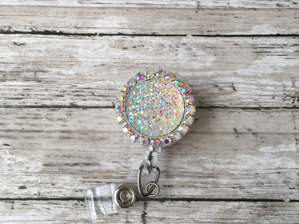 Bling Nurse Badge reel, Sparkly ID Badge Reel, retractable badge