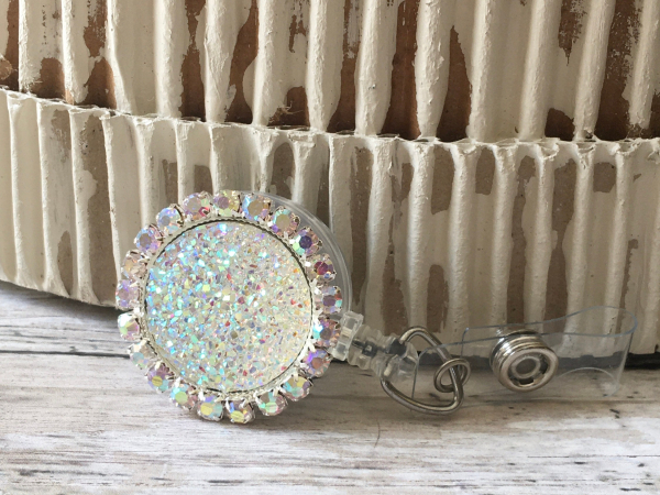 Clear Iridescent Id Badge Holder