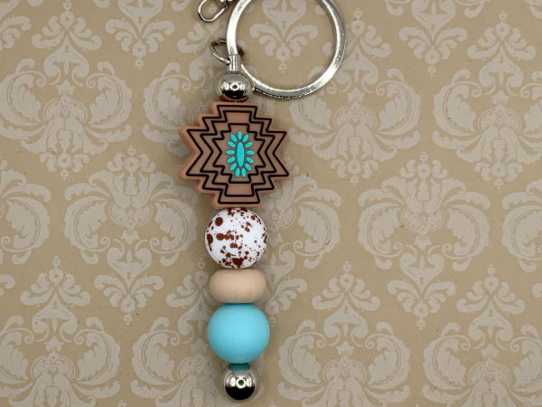 Beaded Keychain - Western Concho Keychain